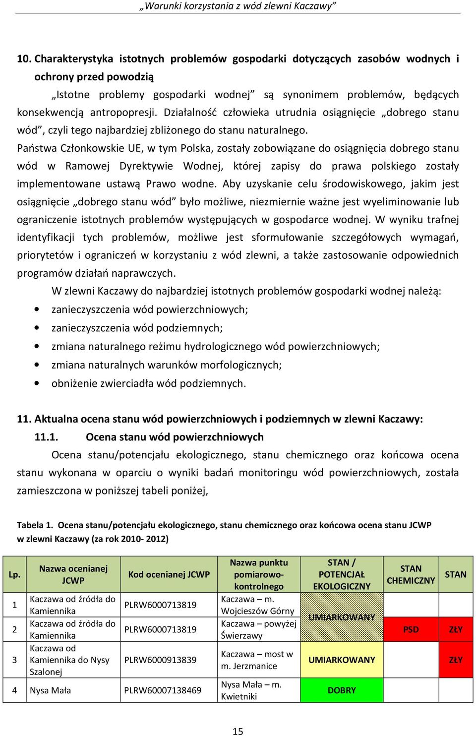 Państwa Członkowskie UE, w tym Polska, zostały zobowiązane do osiągnięcia dobrego stanu wód w Ramowej Dyrektywie Wodnej, której zapisy do prawa polskiego zostały implementowane ustawą Prawo wodne.