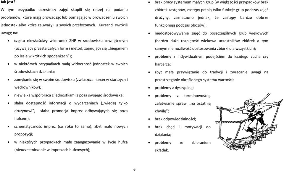 przypadkach małą widoczność jednostek w swoich środowiskach działania; zamykanie się w swoim środowisku (zwłaszcza harcerzy starszych i wędrowników); niewielka współpraca z jednostkami z poza swojego