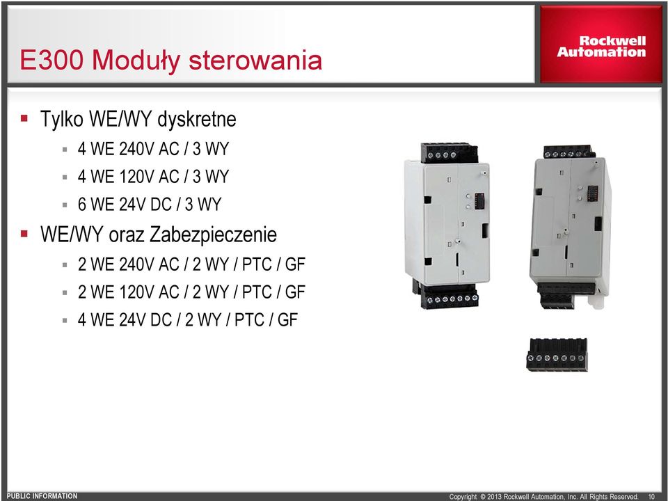oraz Zabezpieczenie 2 WE 240V AC / 2 WY / PTC / GF 2 WE