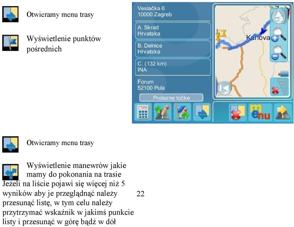 pojawi się więcej niż 5 wyników aby je przeglądnąć należy 22 przesunąć listę,