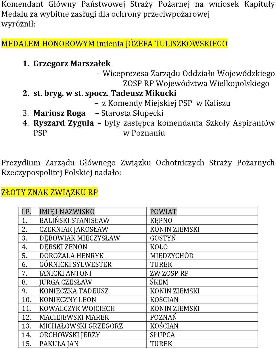 Mariusz Roga Starosta Słupecki 4.
