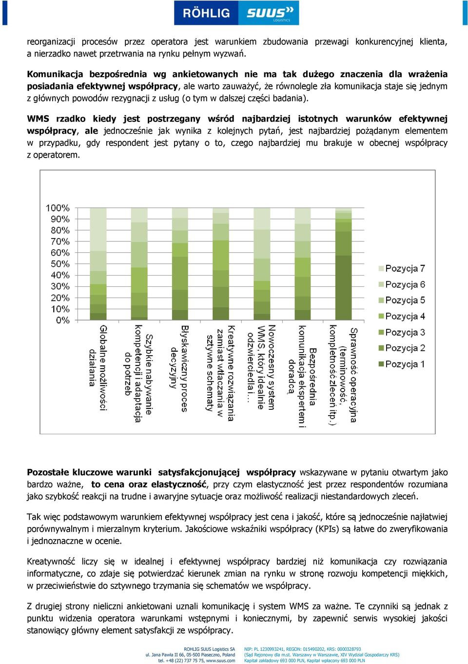 powodów rezygnacji z usług (o tym w dalszej części badania).