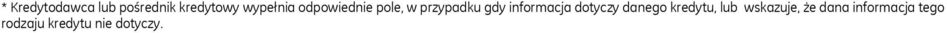 informacja dotyczy danego kredytu, lub