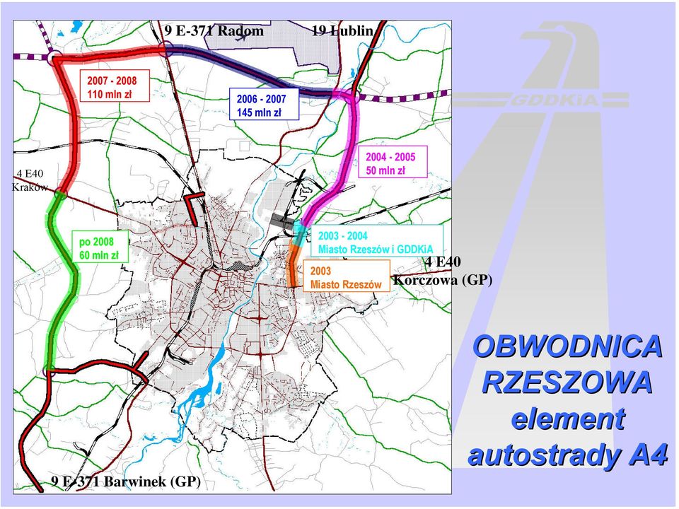 zł po 2008 60 mln zł 2003-2004 Miasto Rzeszów i GDDKiA 2003 Miasto