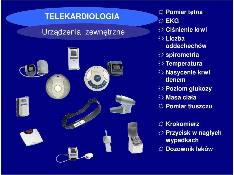 Nasycenie krwi tlenem Poziom glukozy Masa ciała Pomiar