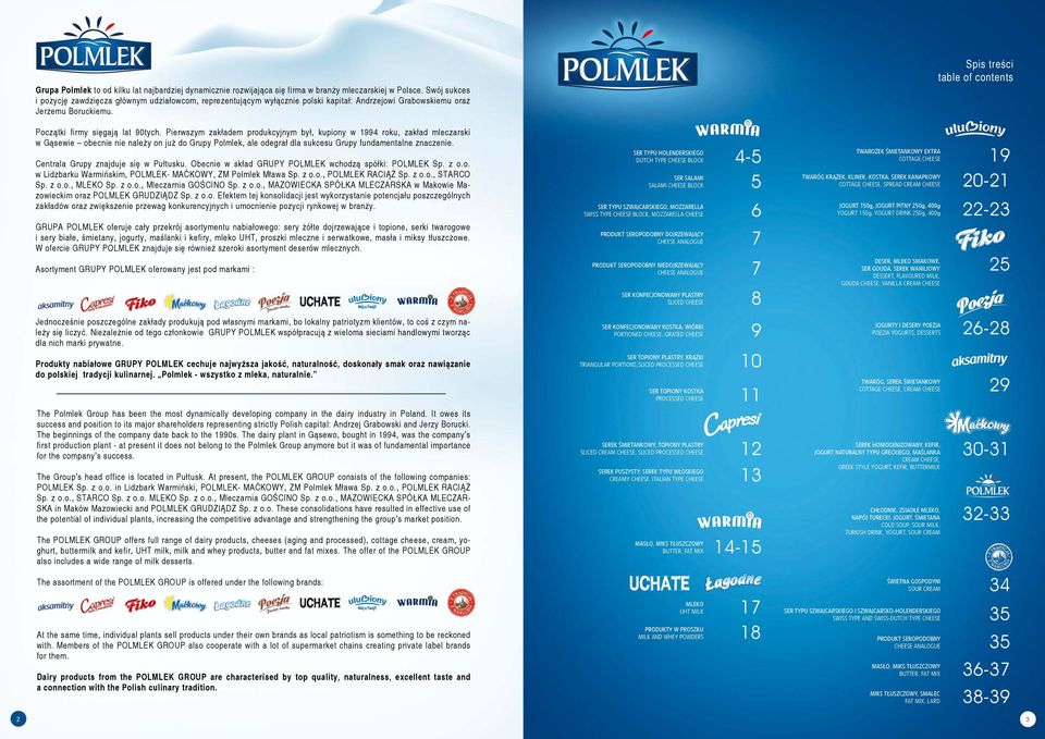 Spis treści table of contents Początki firmy sięgają lat 90tych.