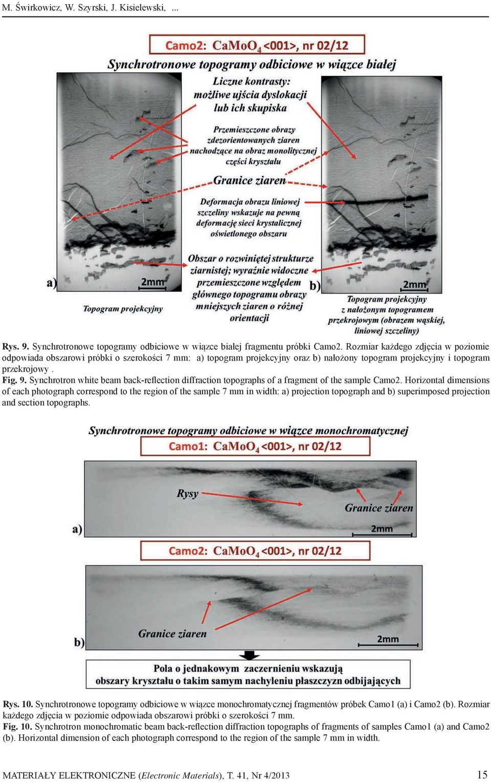 Synchrotron white beam back-reflection diffraction topographs of a fragment of the sample Camo2.