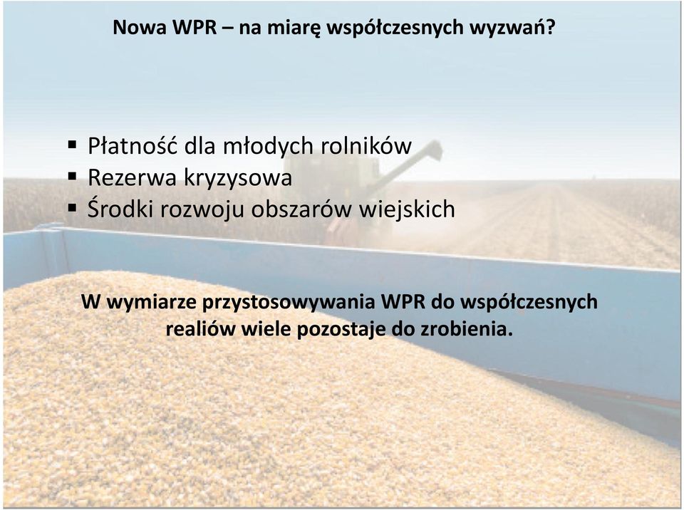 Środki rozwoju obszarów wiejskich W wymiarze