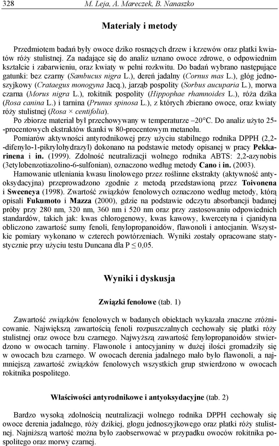 ), dereń jadalny (Cornus mas L.), głóg jednoszyjkowy (Crataegus monogyna Jacq.), jarząb pospolity (Sorbus aucuparia L.), morwa czarna (Morus nigra L.), rokitnik pospolity (Hippophae rhamnoides L.