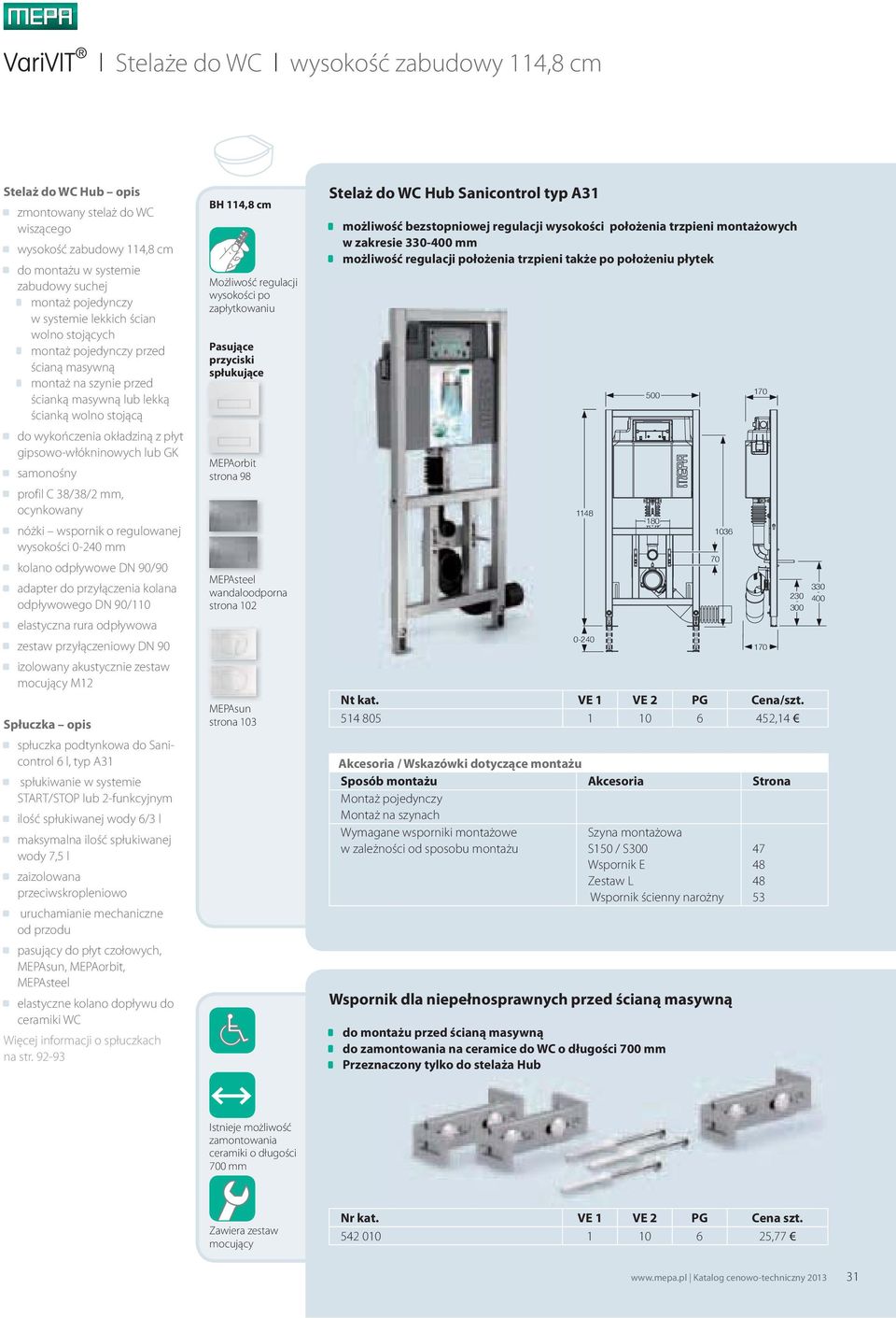 samonośny profil C 38/38/2 mm, ocynkowany nóżki wspornik o regulowanej wysokości 0-240 mm kolano odpływowe DN 90/90 adapter do przyłączenia kolana odpływowego DN 90/110 elastyczna rura odpływowa