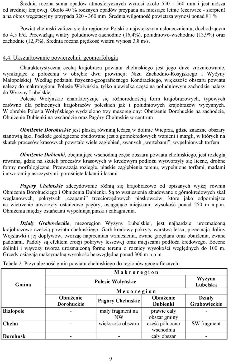 Powiat chełmski zalicza się do regionów Polski o największym usłonecznieniu, dochodzącym do 4,5 h/d.