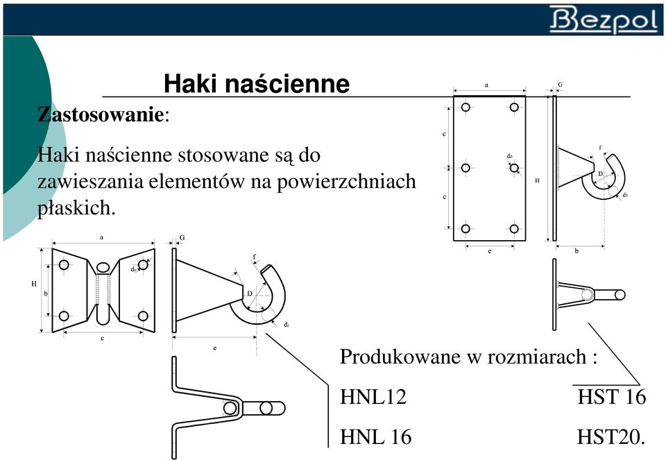 elementów na powierzchniach płaskich.