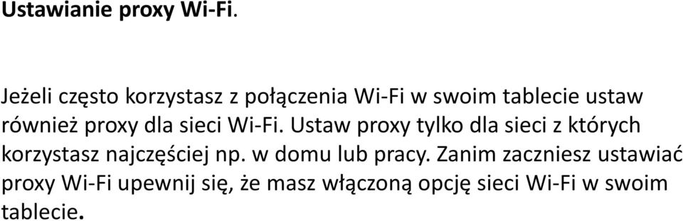proxy dla sieci Wi-Fi.