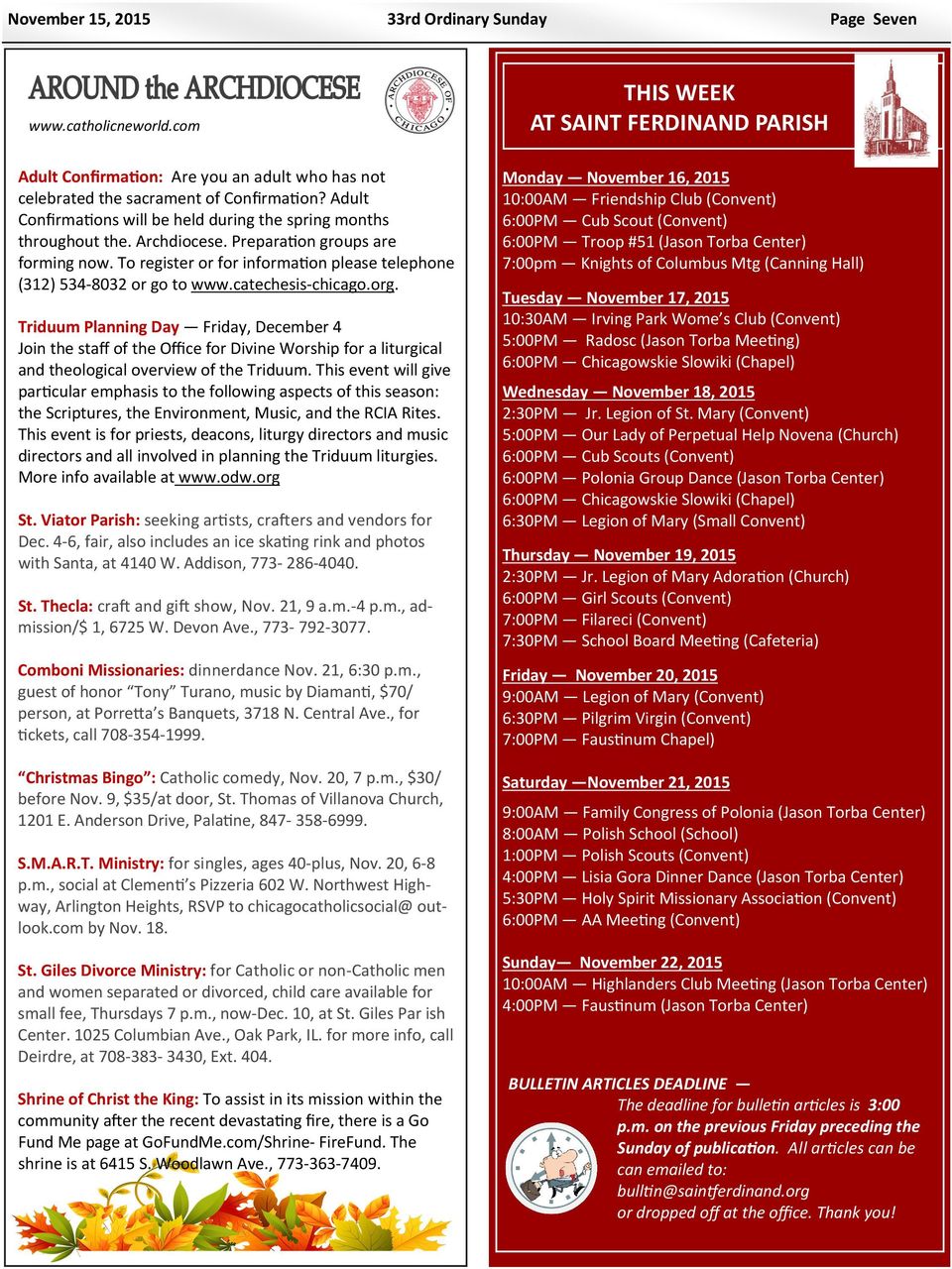 catechesis-chicago.org. Triduum Planning Day Friday, December 4 Join the staff of the Office for Divine Worship for a liturgical and theological overview of the Triduum.