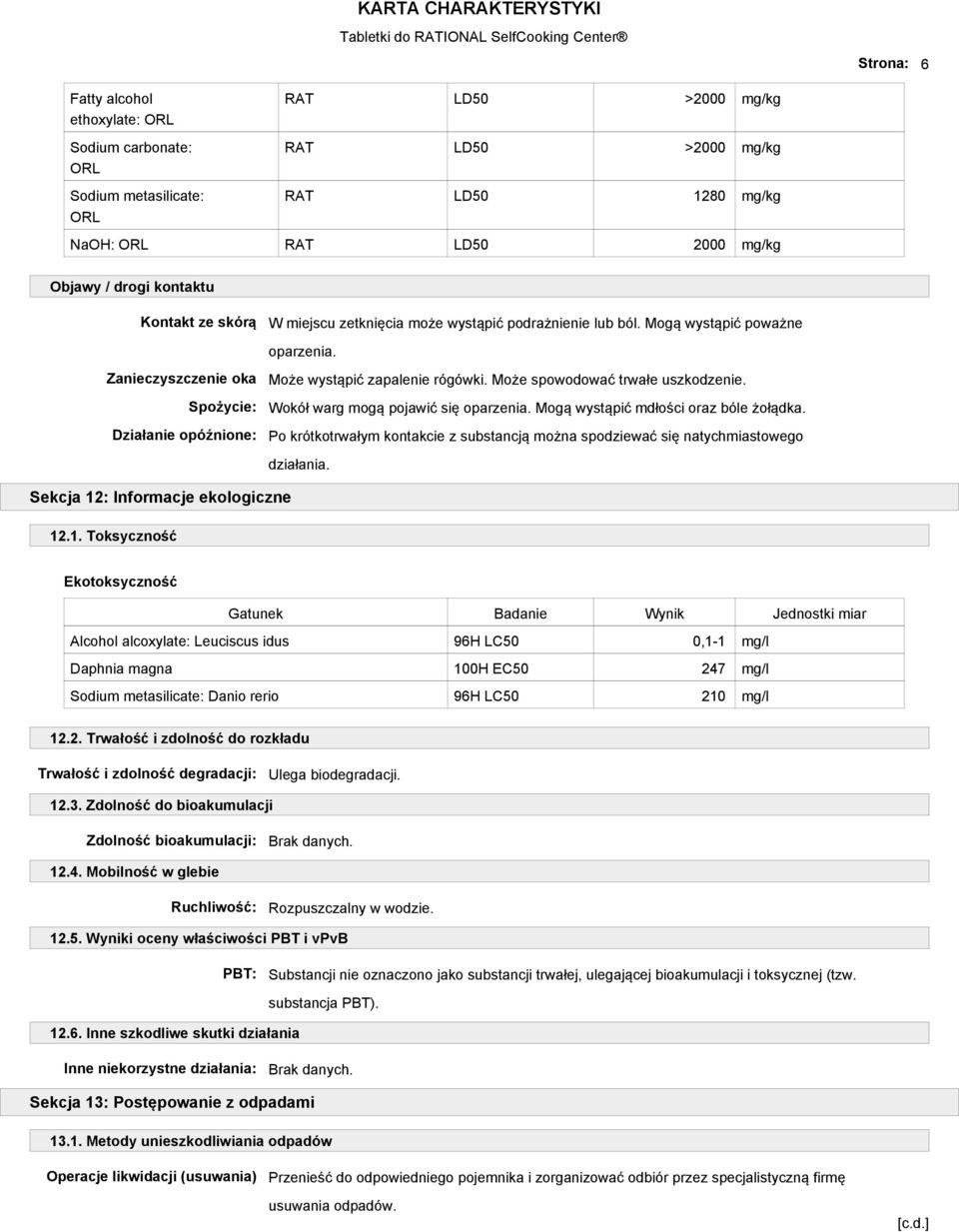 Może spowodować trwałe uszkodzenie. Wokół warg mogą pojawić się oparzenia. Mogą wystąpić mdłości oraz bóle żołądka.