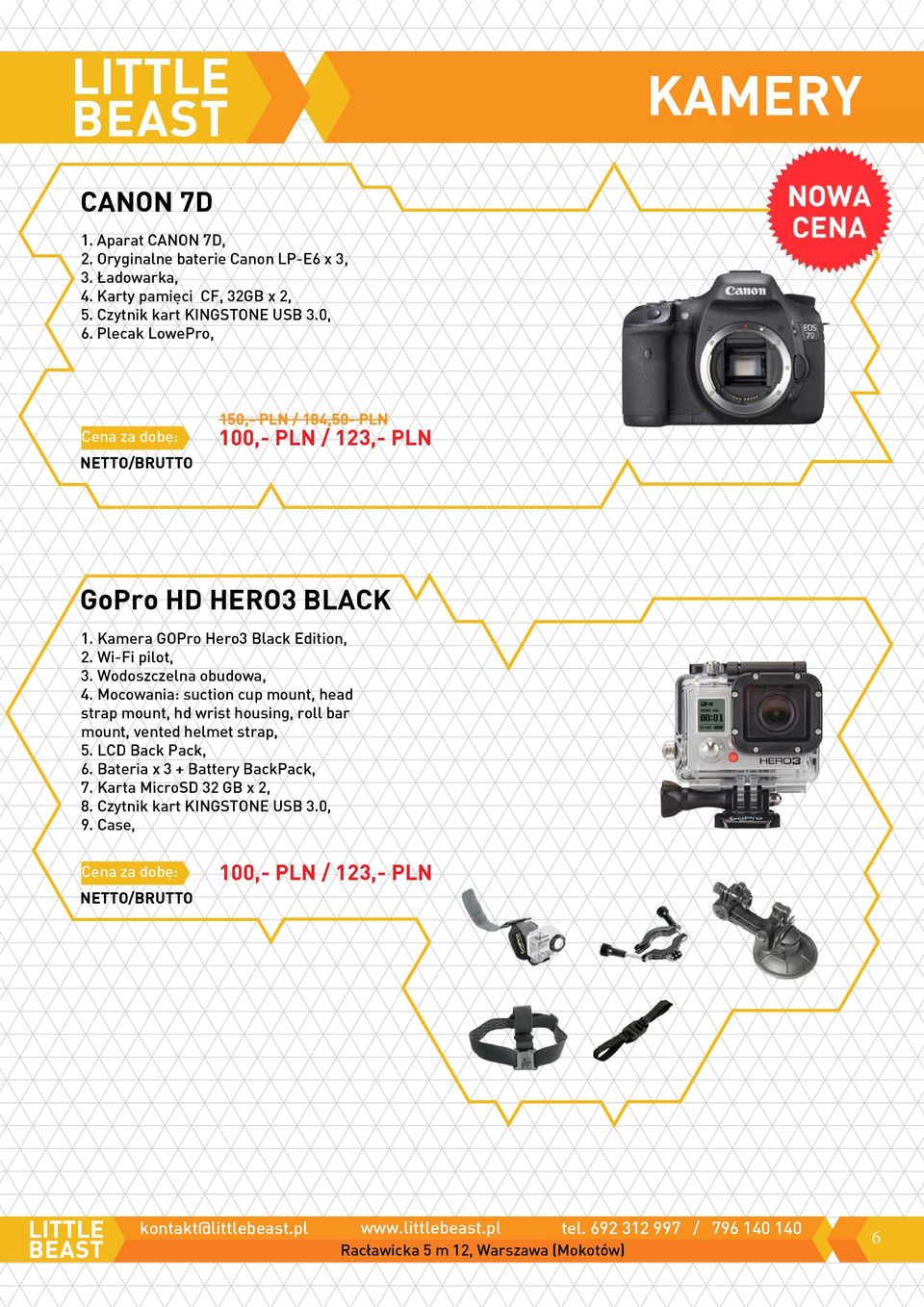 Kamera GOPro Hero3 Black Edition, 2. Wi-Fi pilot, 3. Wodoszczelna obudowa, 4.