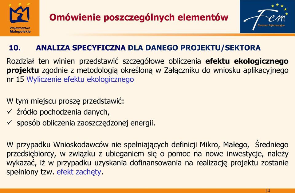 danych, sposób obliczenia zaoszczędzonej energii.