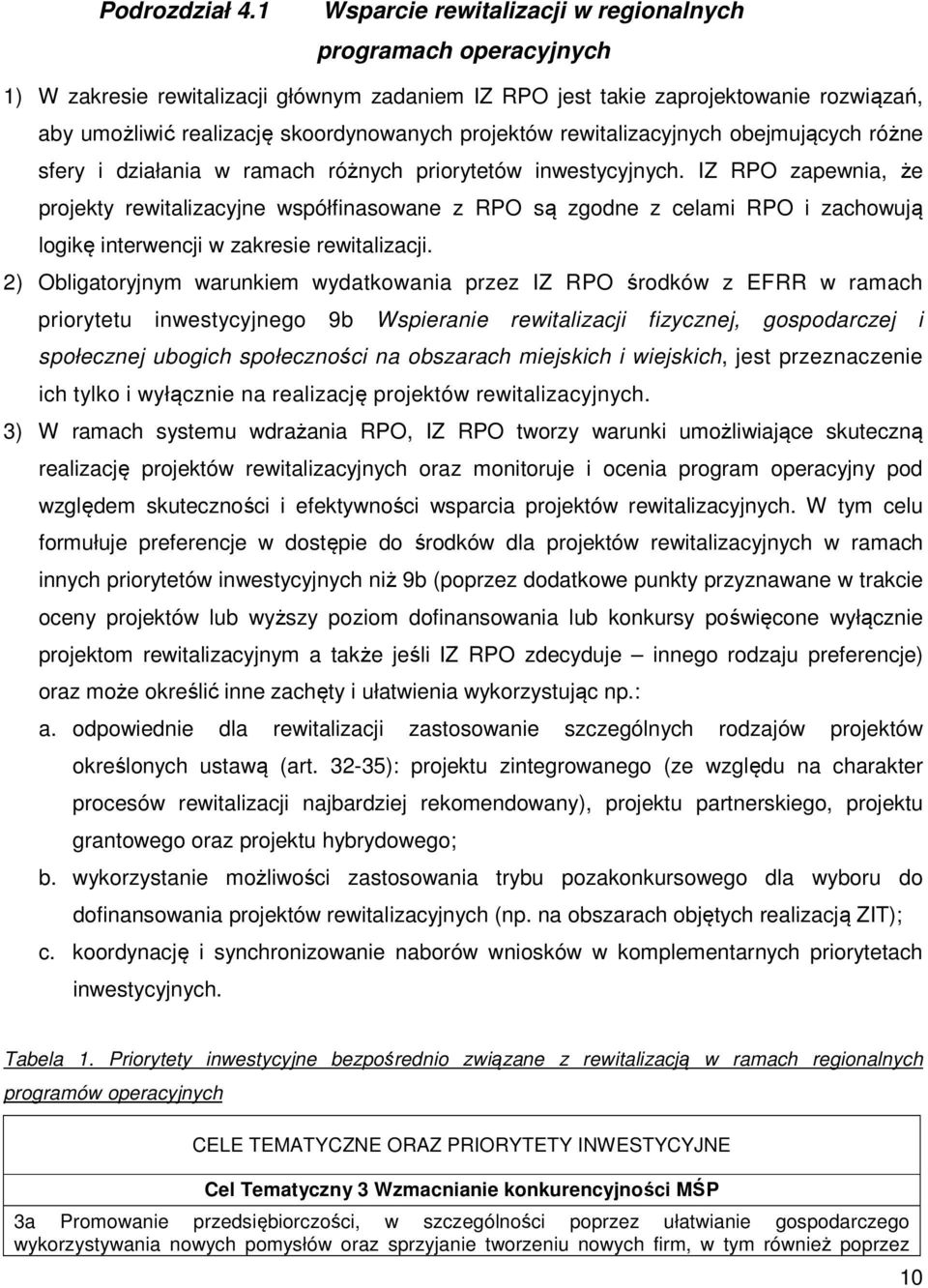 projektów rewitalizacyjnych obejmujących różne sfery i działania w ramach różnych priorytetów inwestycyjnych.