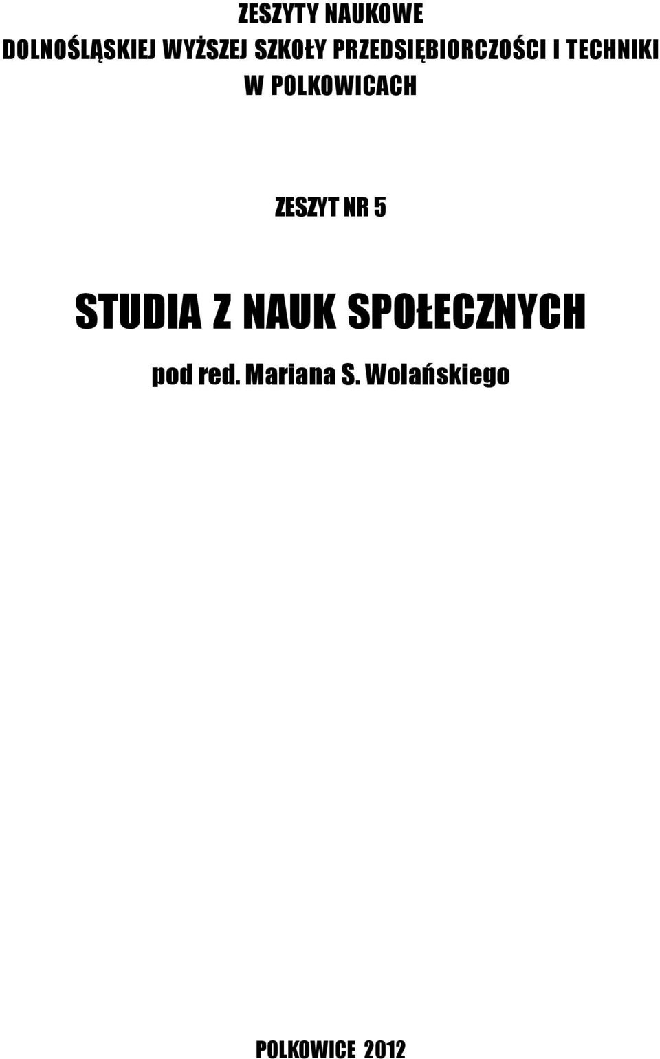 POLKOWICACH ZESZYT NR 5 STUDIA Z NAUK
