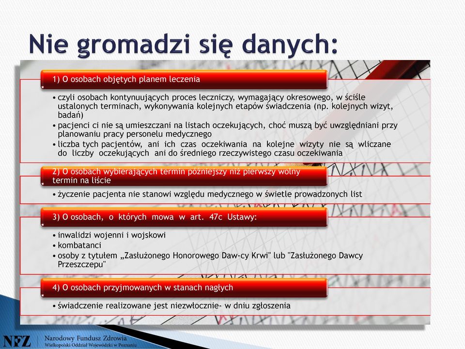 na kolejne wizyty nie są wliczane do liczby oczekujących ani do średniego rzeczywistego czasu oczekiwania 2) O osobach wybierających termin późniejszy niż pierwszy wolny termin na liście życzenie