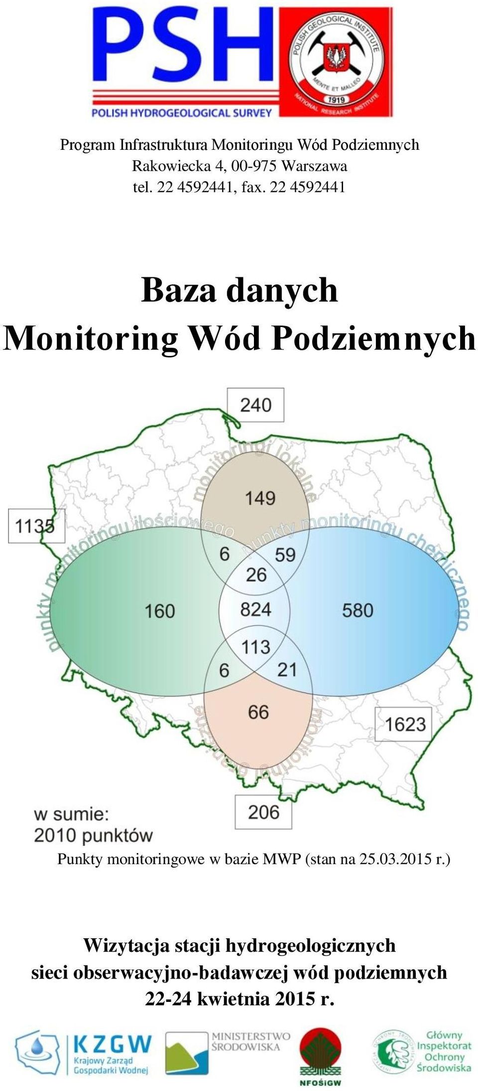 22 4592441 Baza danych Monitoring Wód Podziemnych Punkty monitoringowe w bazie