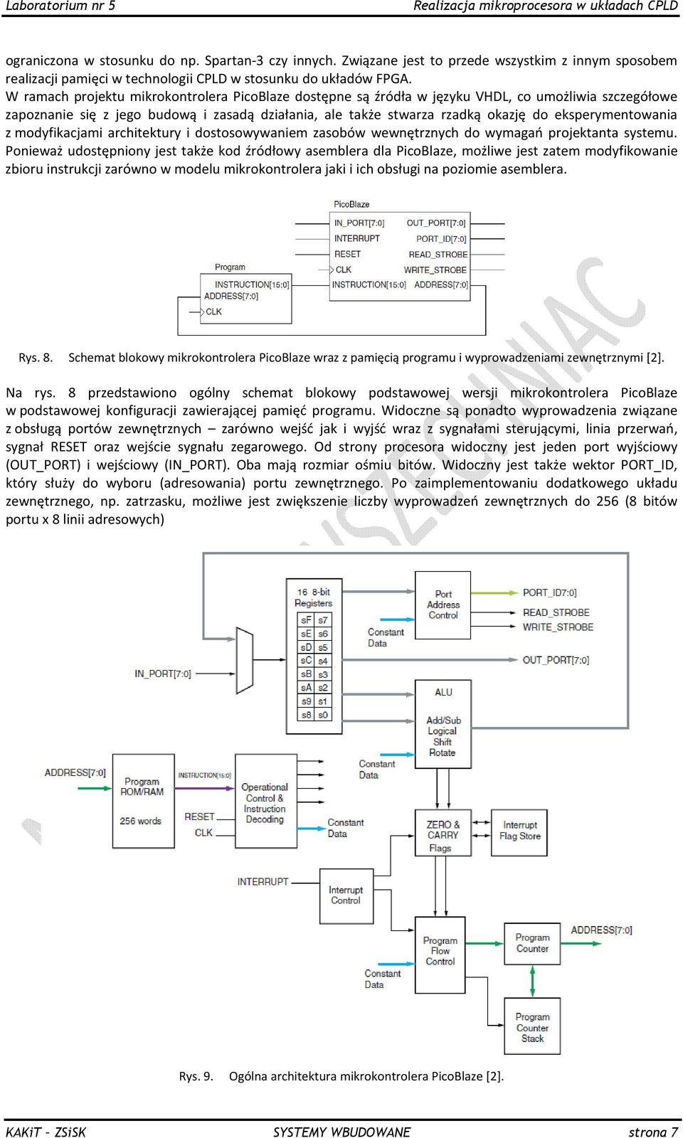 W ramach projektu mikrokontrolera PicoBlaze dostępne są źródła w języku VHDL, co umożliwia szczegółowe zapoznanie się z jego budową i zasadą działania, ale także stwarza rzadką okazję do