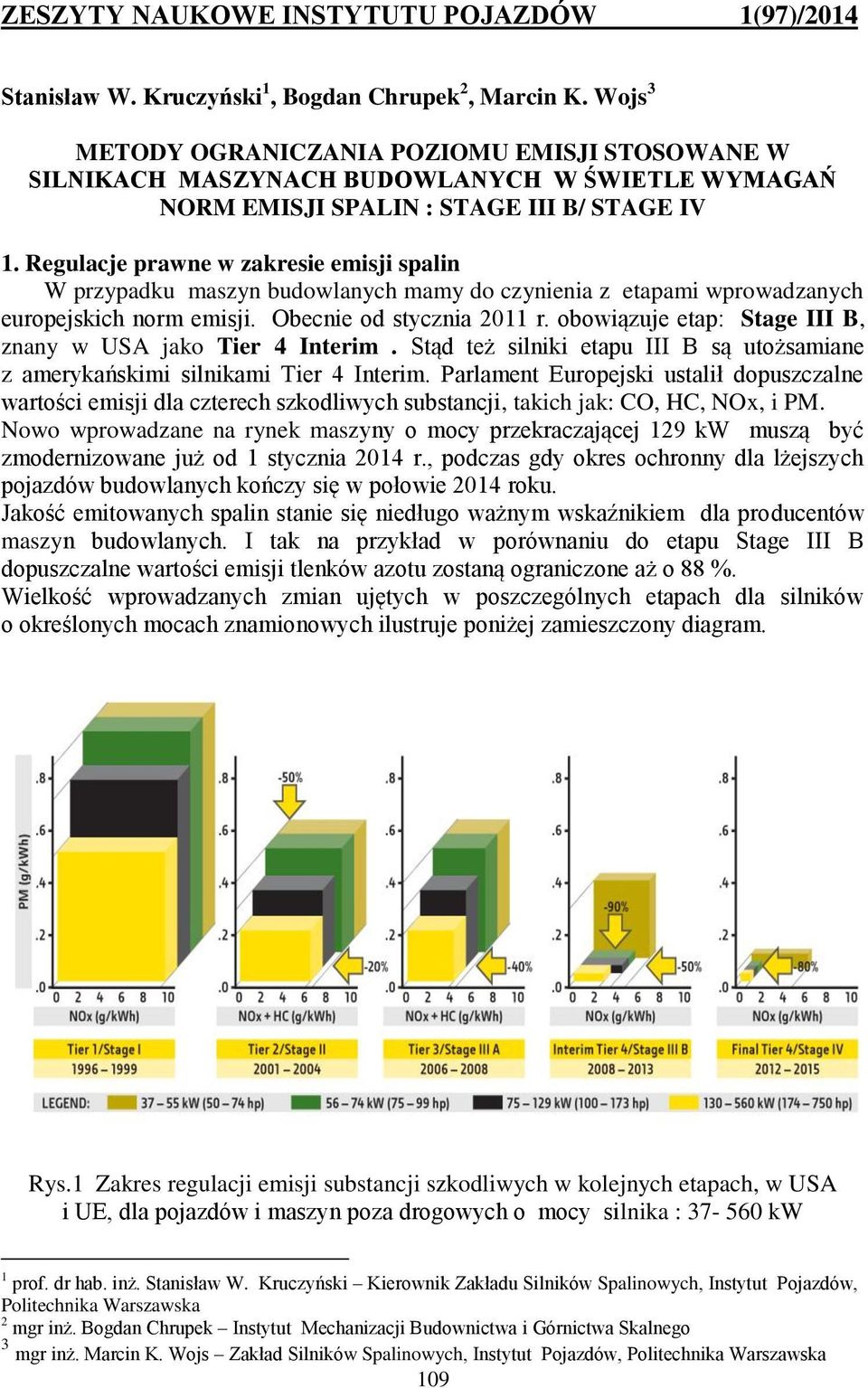 Regulacje prawne w zakresie emisji spalin W przypadku maszyn budowlanych mamy do czynienia z etapami wprowadzanych europejskich norm emisji. Obecnie od stycznia 2011 r.