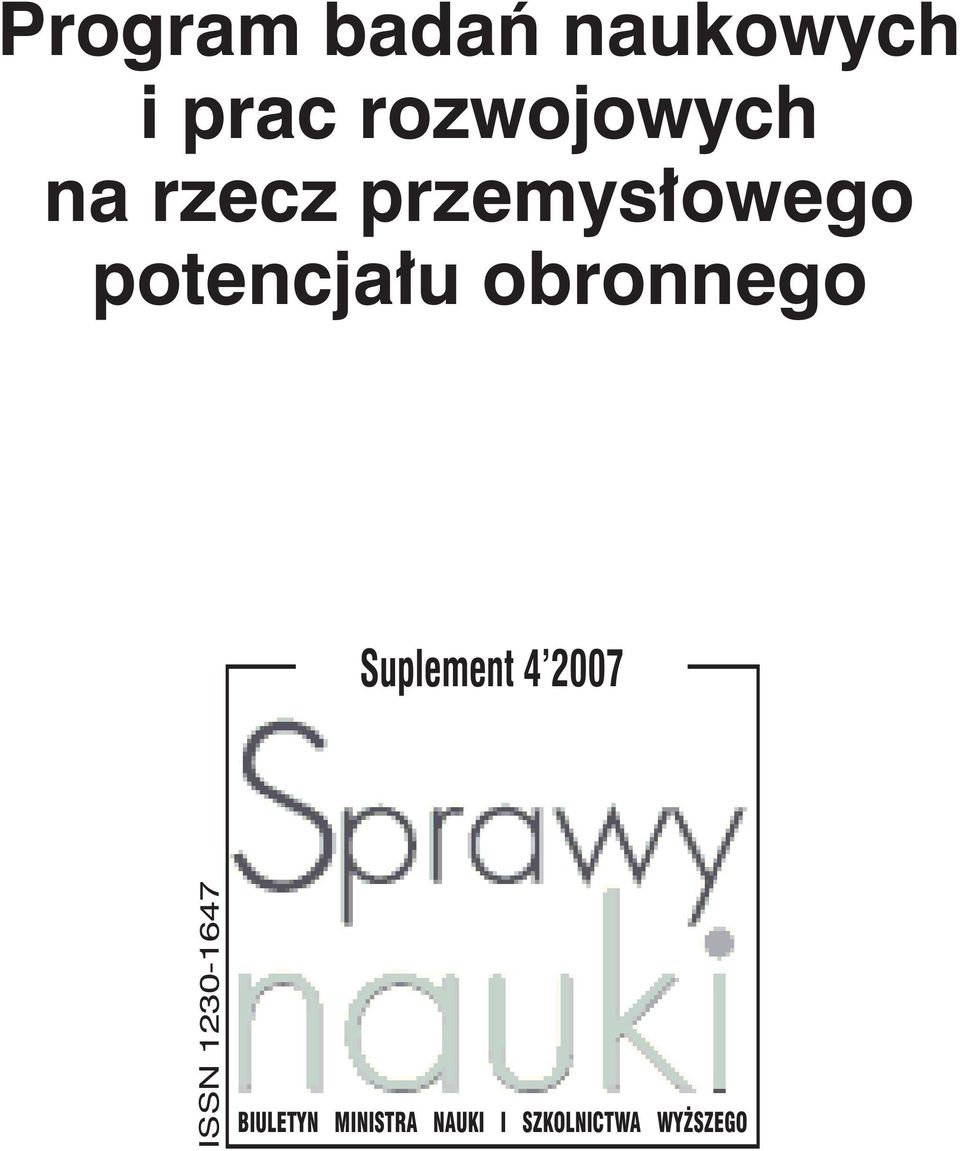 potencjału obronnego Suplement 4 2007