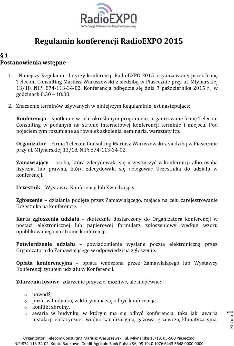 Knferencja dbędzie się dnia 7 października 20