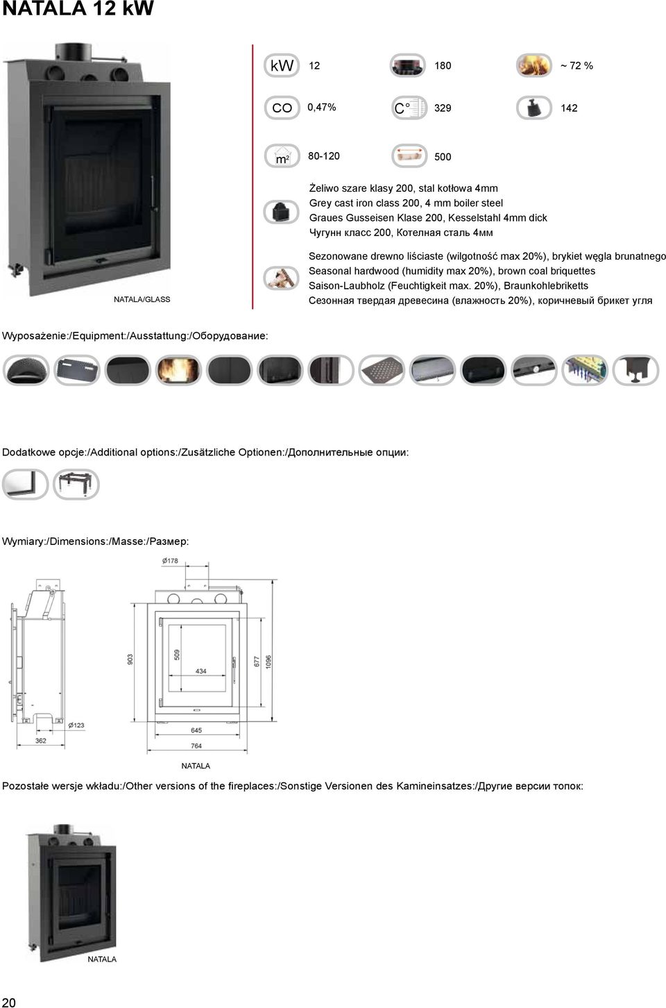 brykiet węgla brunatnego Wyposażenie:/Equipment:/Ausstattung:/Оборудование: Dodatkowe opcje:/additional options:/zusätzliche