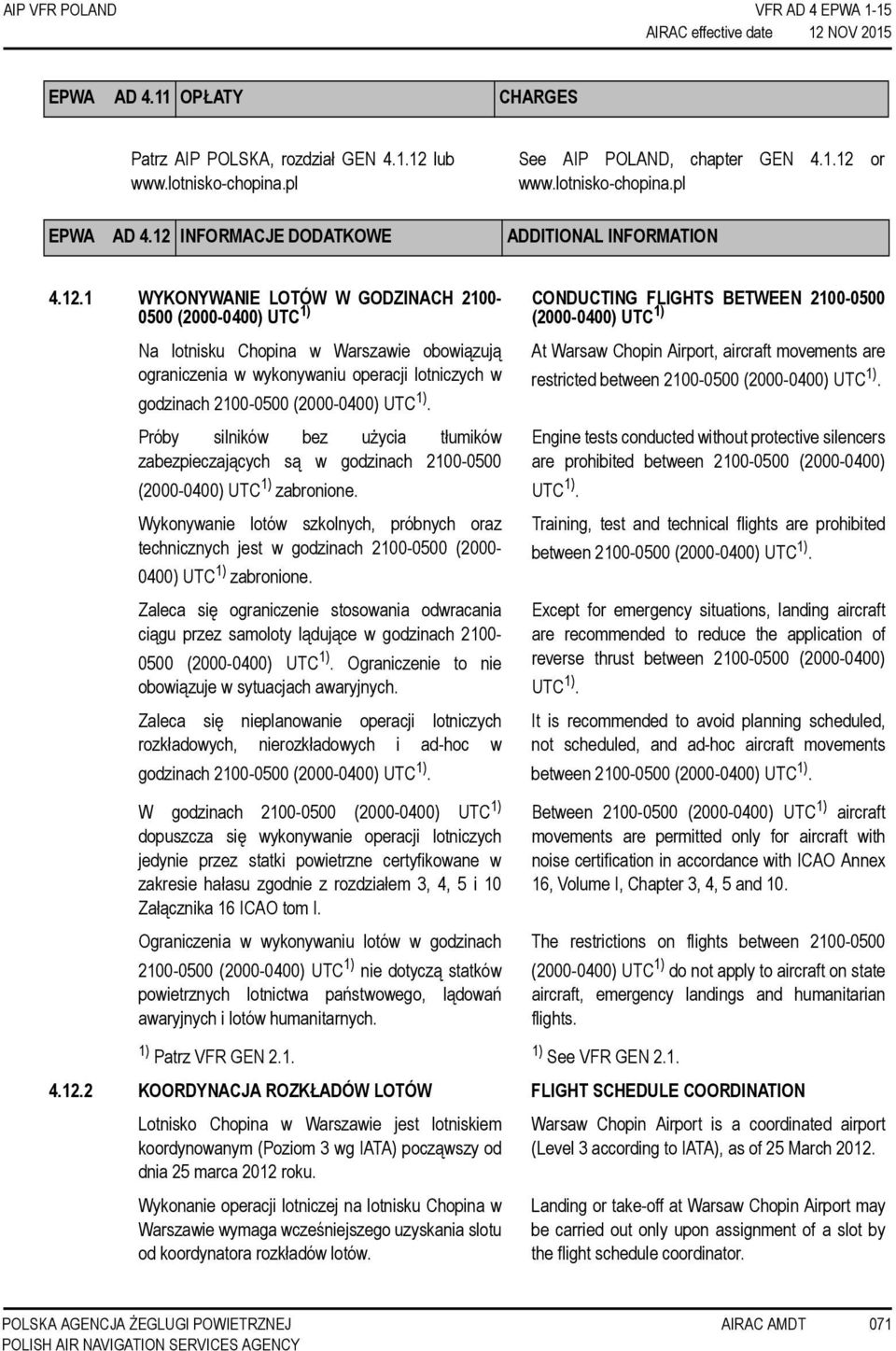 INFORMACJE DODATKOWE ADDITIONAL INFORMATION 4.12.