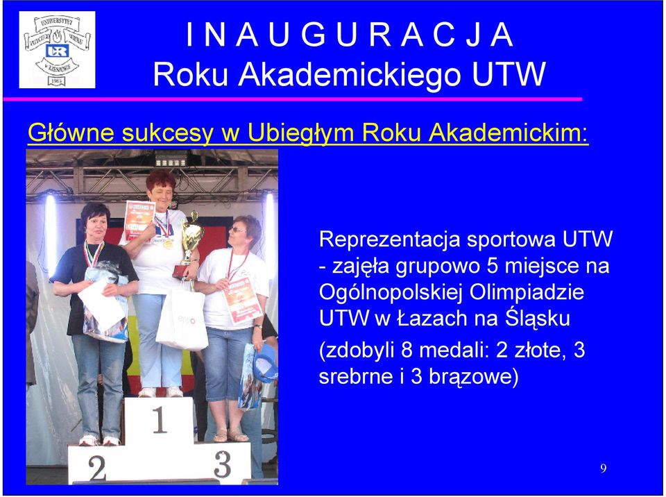 zajęła grupowo 5 miejsce na Ogólnopolskiej Olimpiadzie UTW