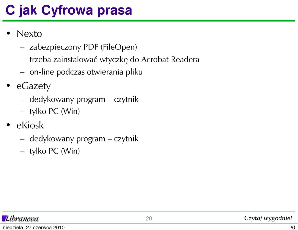 podczas otwierania pliku egazety dedykowany program czytnik