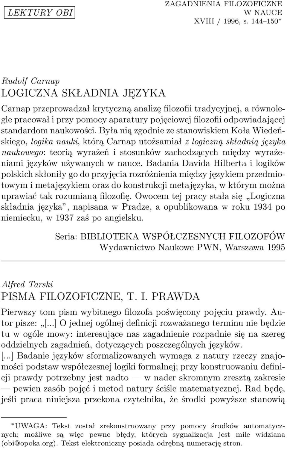 standardom naukowości.