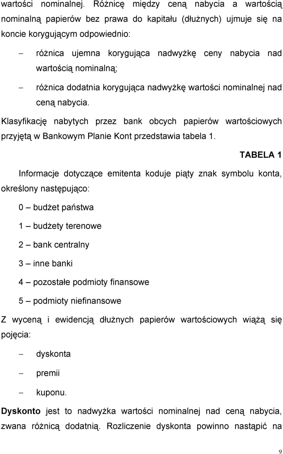 nominalną; różnica dodatnia korygująca nadwyżkę wartości nominalnej nad ceną nabycia.