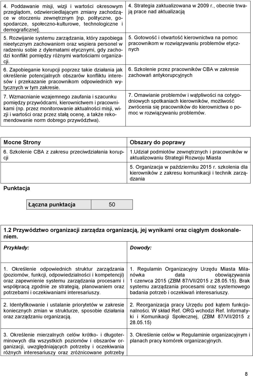 Rozwijanie systemu zarządzania, który zapobiega nieetycznym zachowaniom oraz wspiera personel w radzeniu sobie z dylematami etycznymi, gdy zachodzi konflikt pomiędzy różnymi wartościami organizacji.