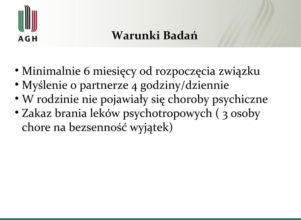 rodzinie nie pojawiały się choroby psychiczne Zakaz