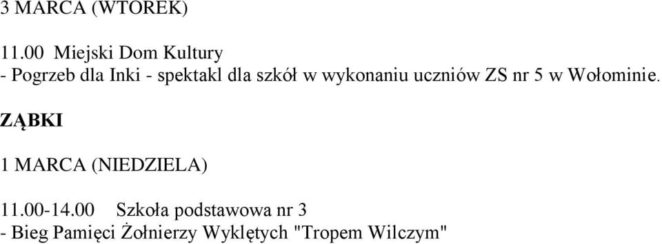 dla szkół w wykonaniu uczniów ZS nr 5 w Wołominie.