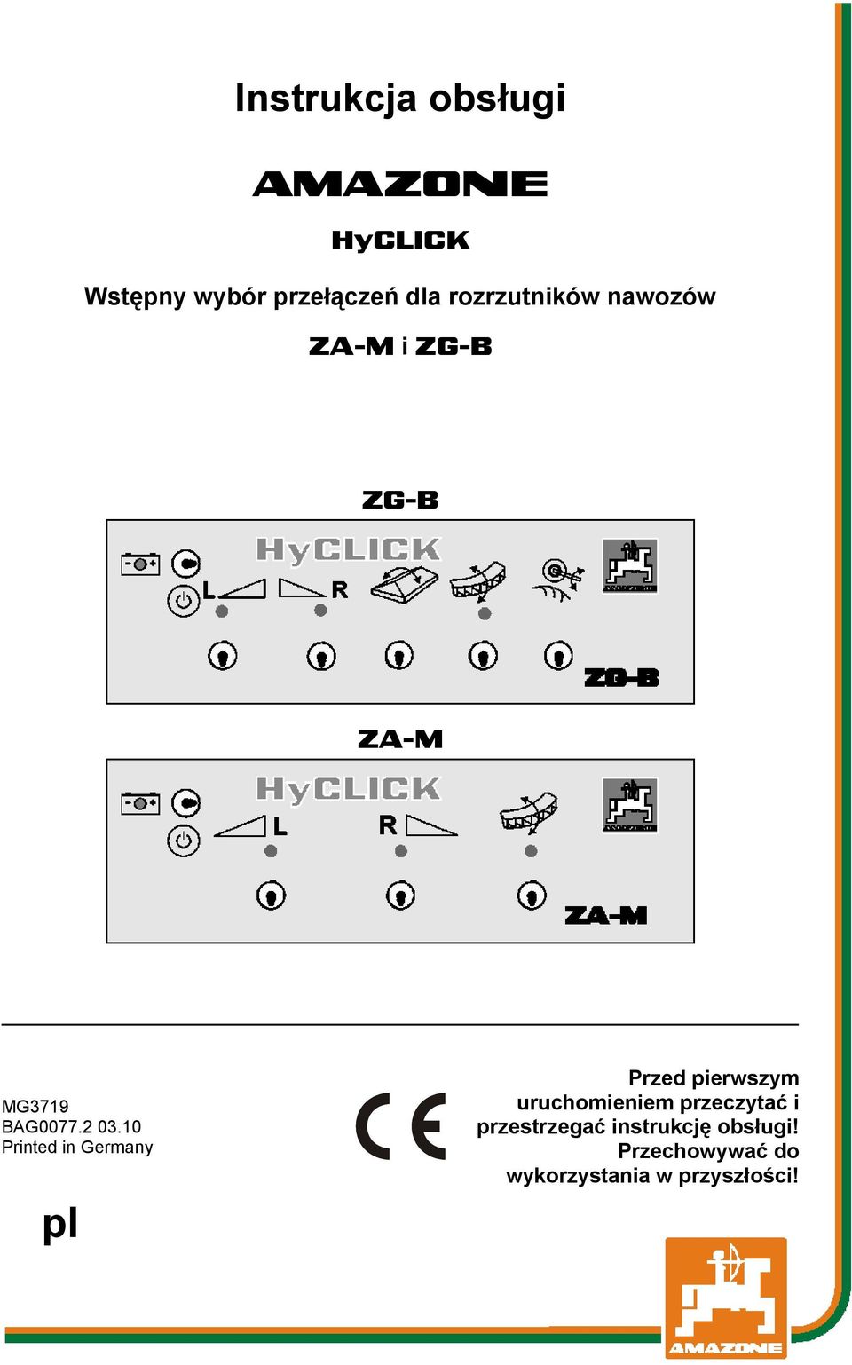 10 Printed in Germany pl Przed pierwszym uruchomieniem przeczytać