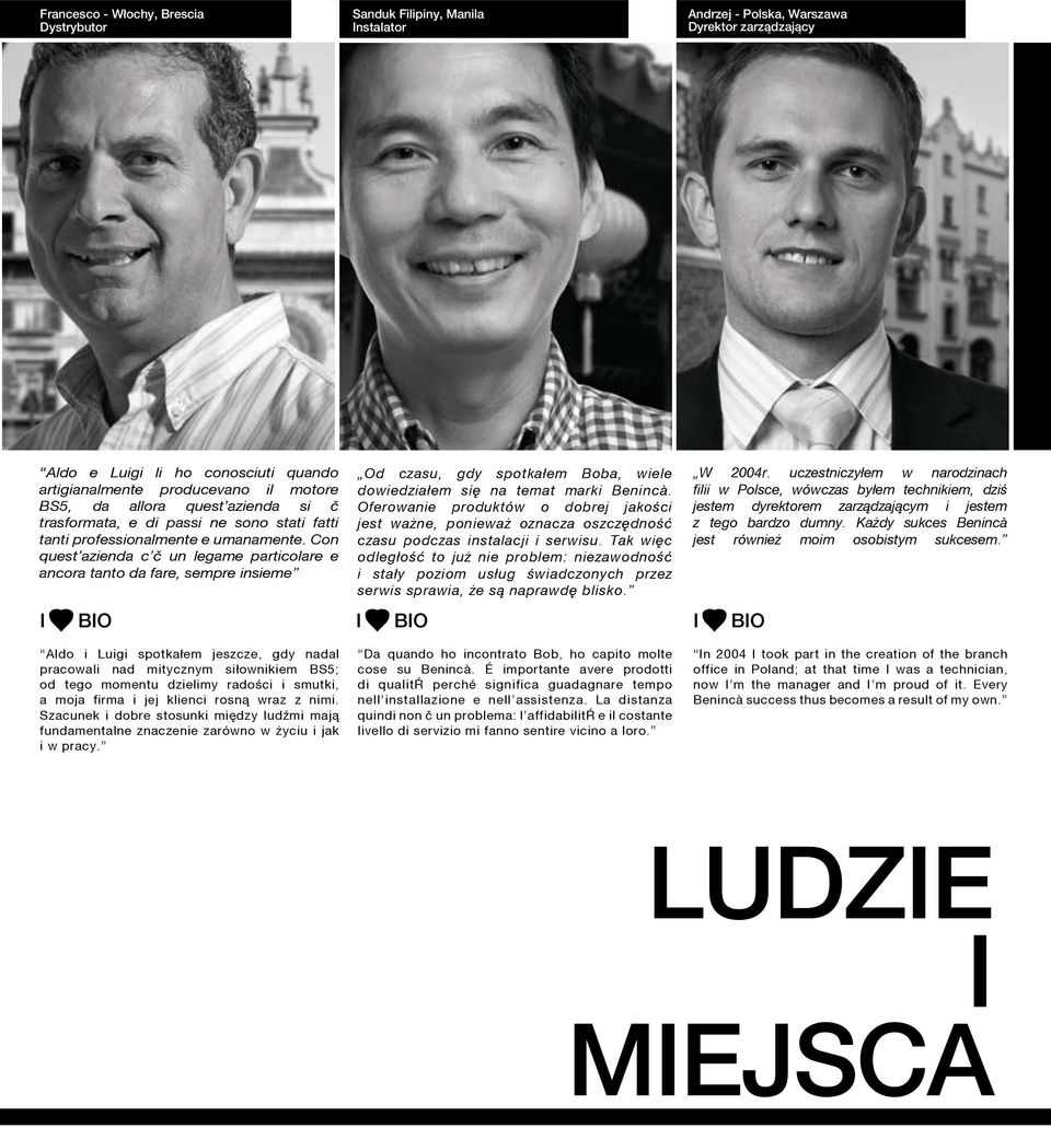 Con quest azienda c è un legame particolare e ancora tanto da fare, sempre insieme Od czasu, gdy spotkałem Boba, wiele dowiedziałem się na temat marki Beninc.
