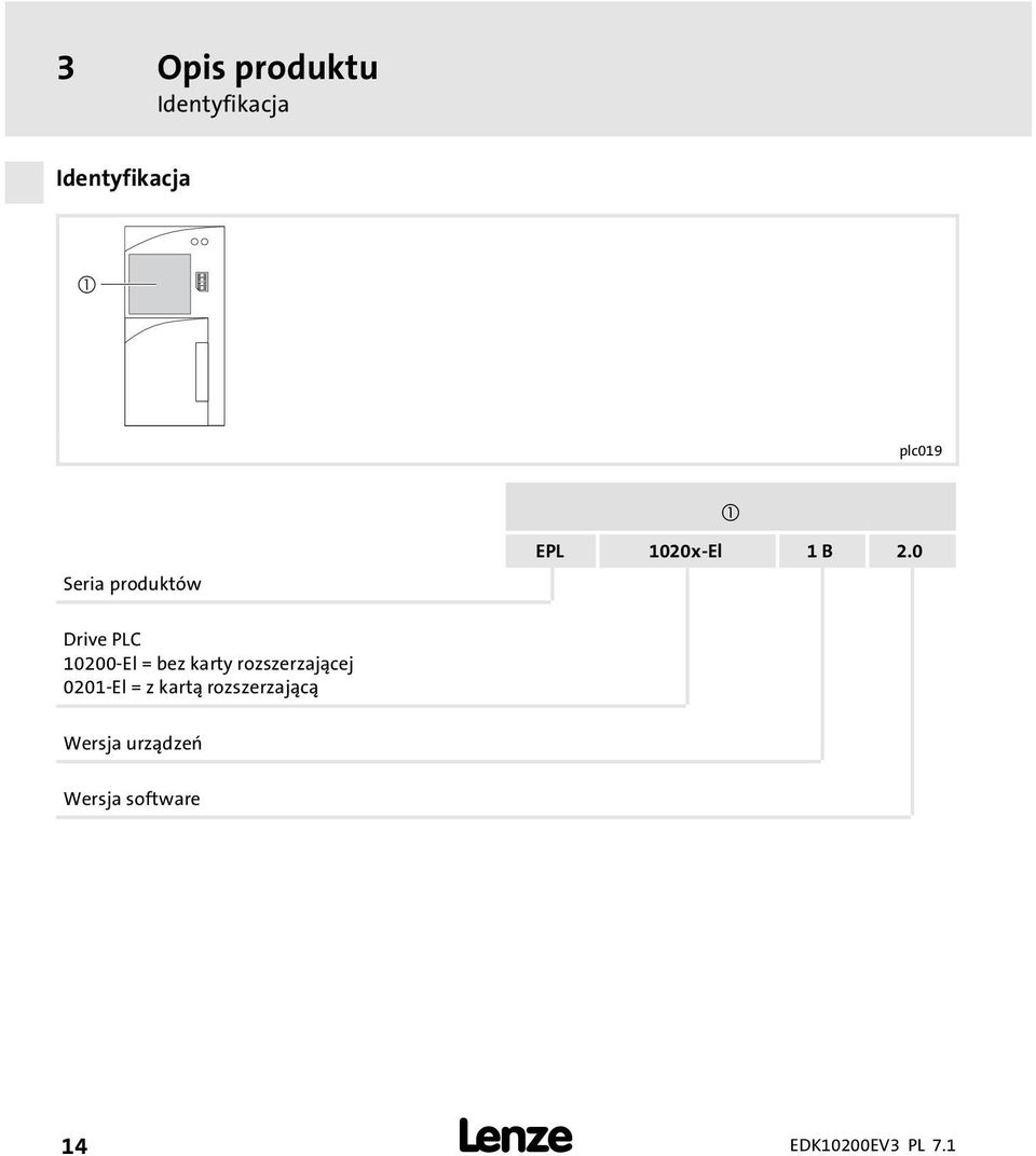 0 Drive PLC 10200 El = bez karty rozszerzającej