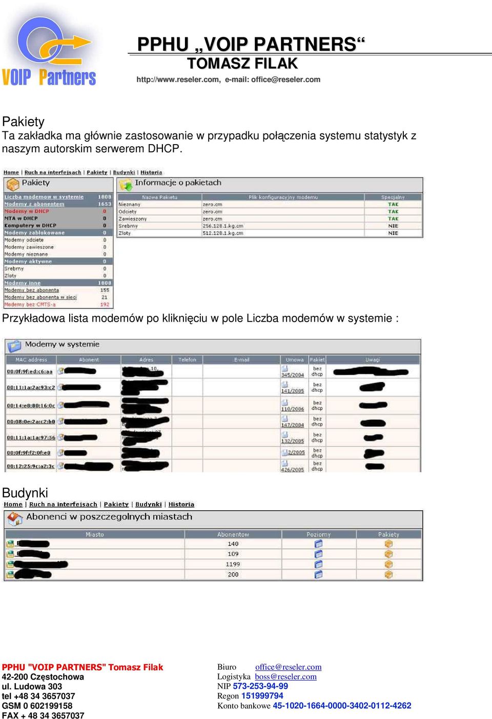 autorskim serwerem DHCP.