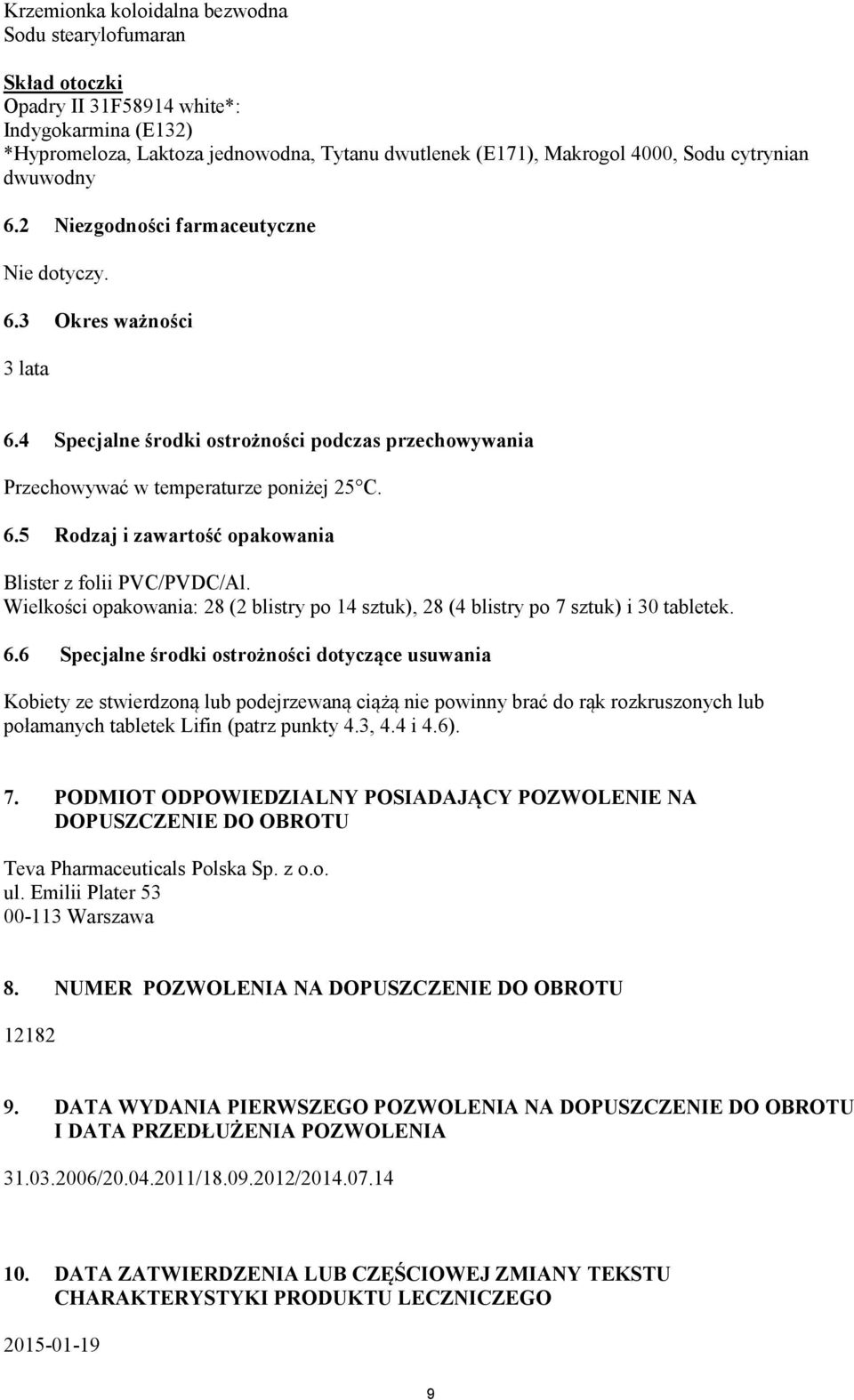 Wielkości opakowania: 28 (2 blistry po 14 sztuk), 28 (4 blistry po 7 sztuk) i 30 tabletek. 6.