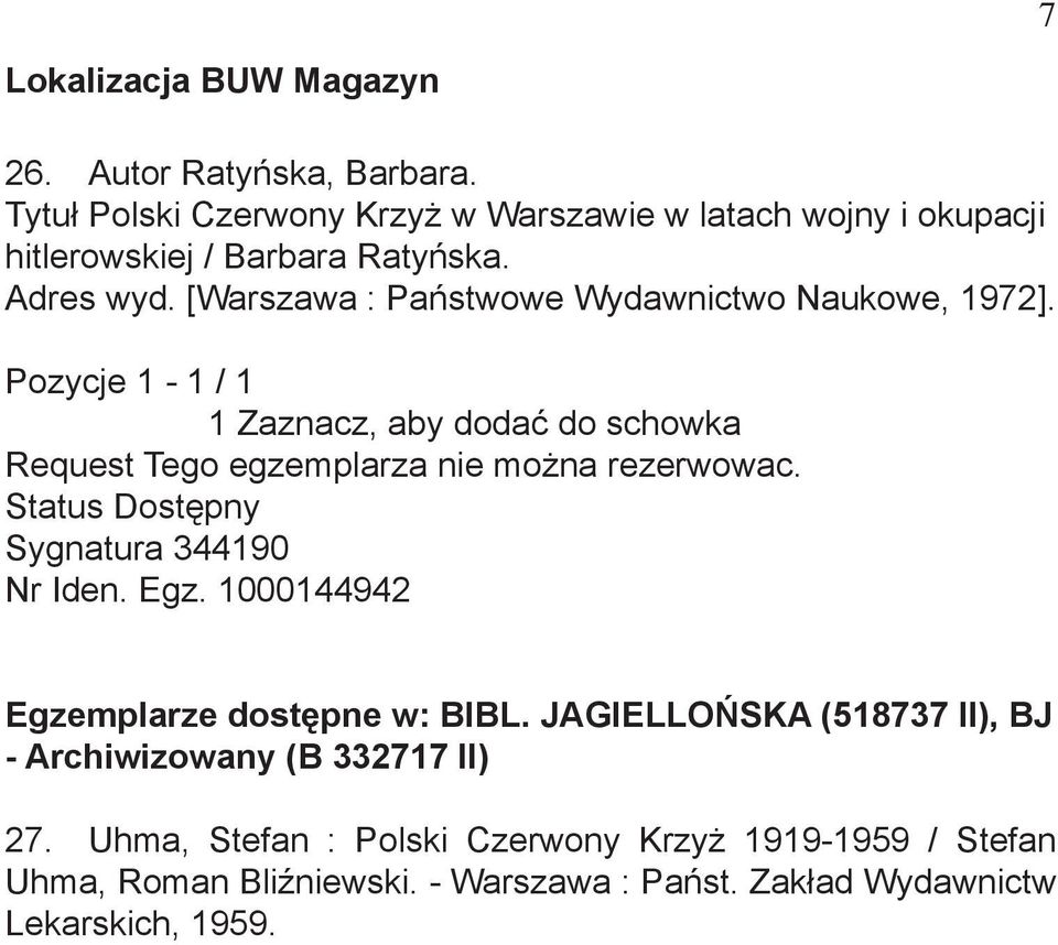 [Warszawa : Państwowe Wydawnictwo Naukowe, 1972]. Pozycje 1-1 / 1 1 Zaznacz, aby dodać do schowka Request Tego egzemplarza nie można rezerwowac.