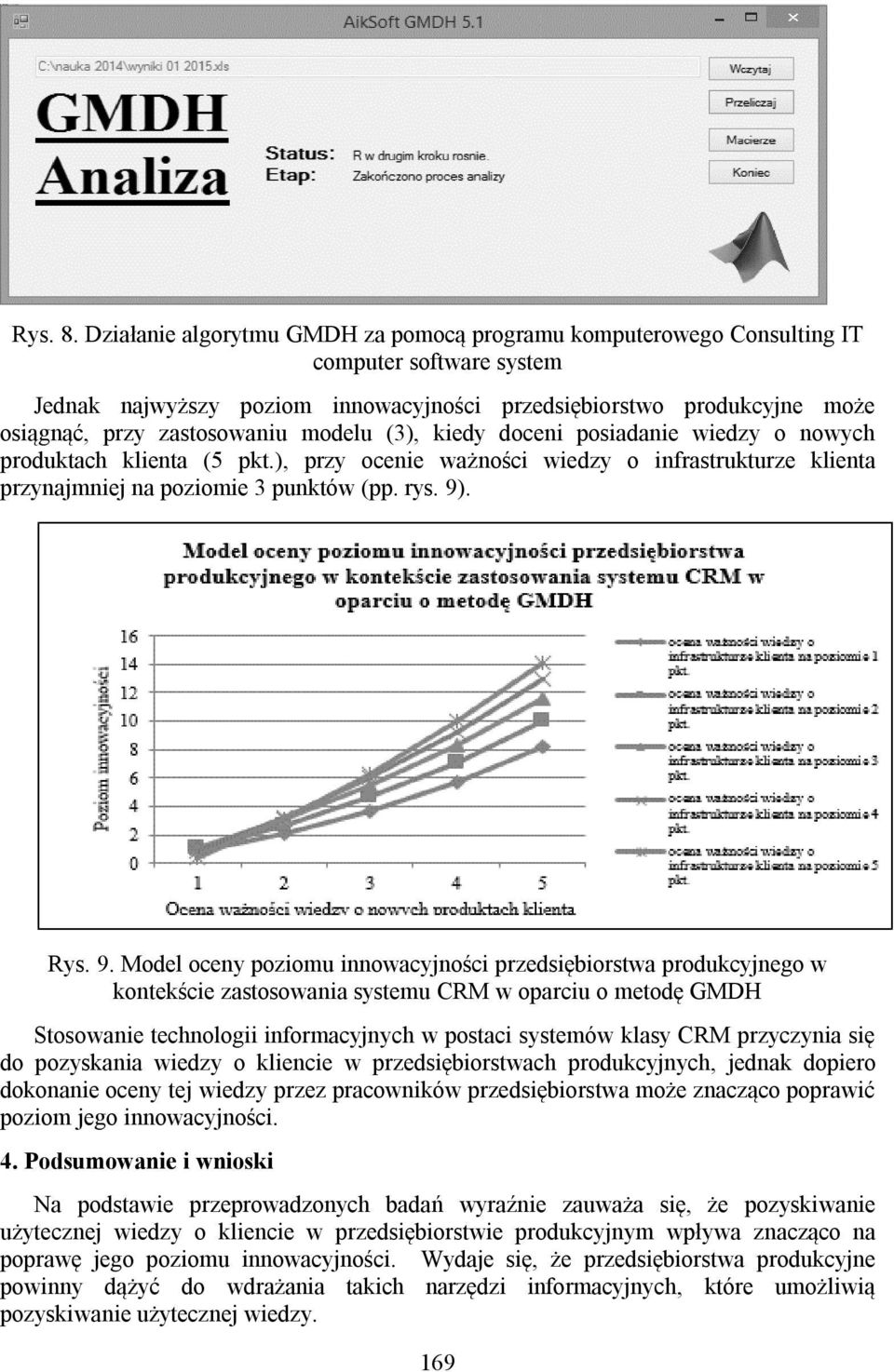 modelu (3), kiedy doceni posiadanie wiedzy o nowych produktach klienta (5 pkt.), przy ocenie ważności wiedzy o infrastrukturze klienta przynajmniej na poziomie 3 punktów (pp. rys. 9)