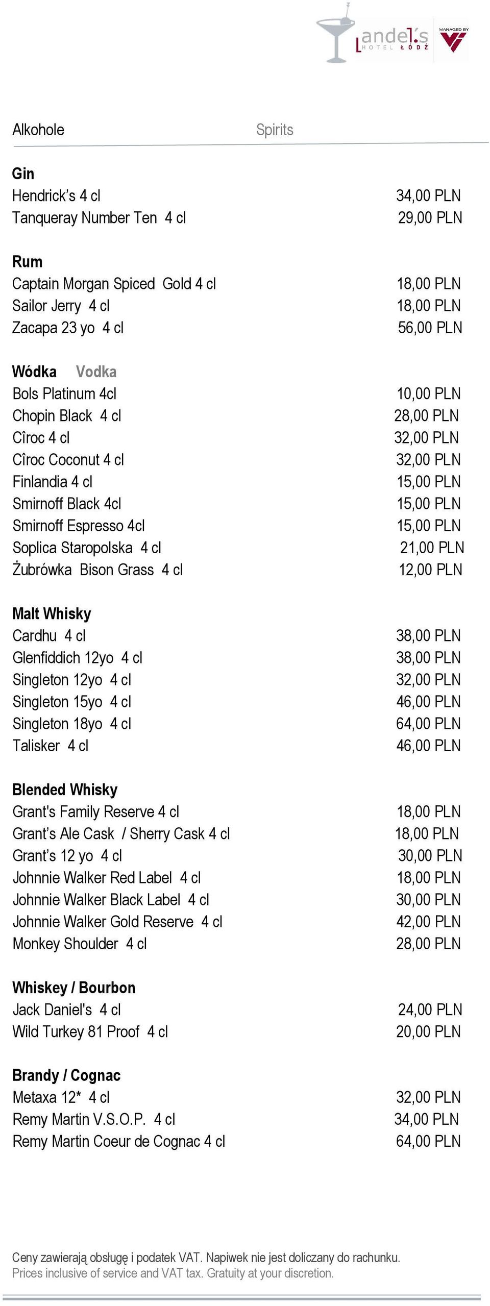 15yo 4 cl Singleton 18yo 4 cl Talisker 4 cl Blended Whisky Grant's Family Reserve 4 cl Grant s Ale Cask / Sherry Cask 4 cl Grant s 12 yo 4 cl Johnnie Walker Red Label 4 cl Johnnie Walker Black Label