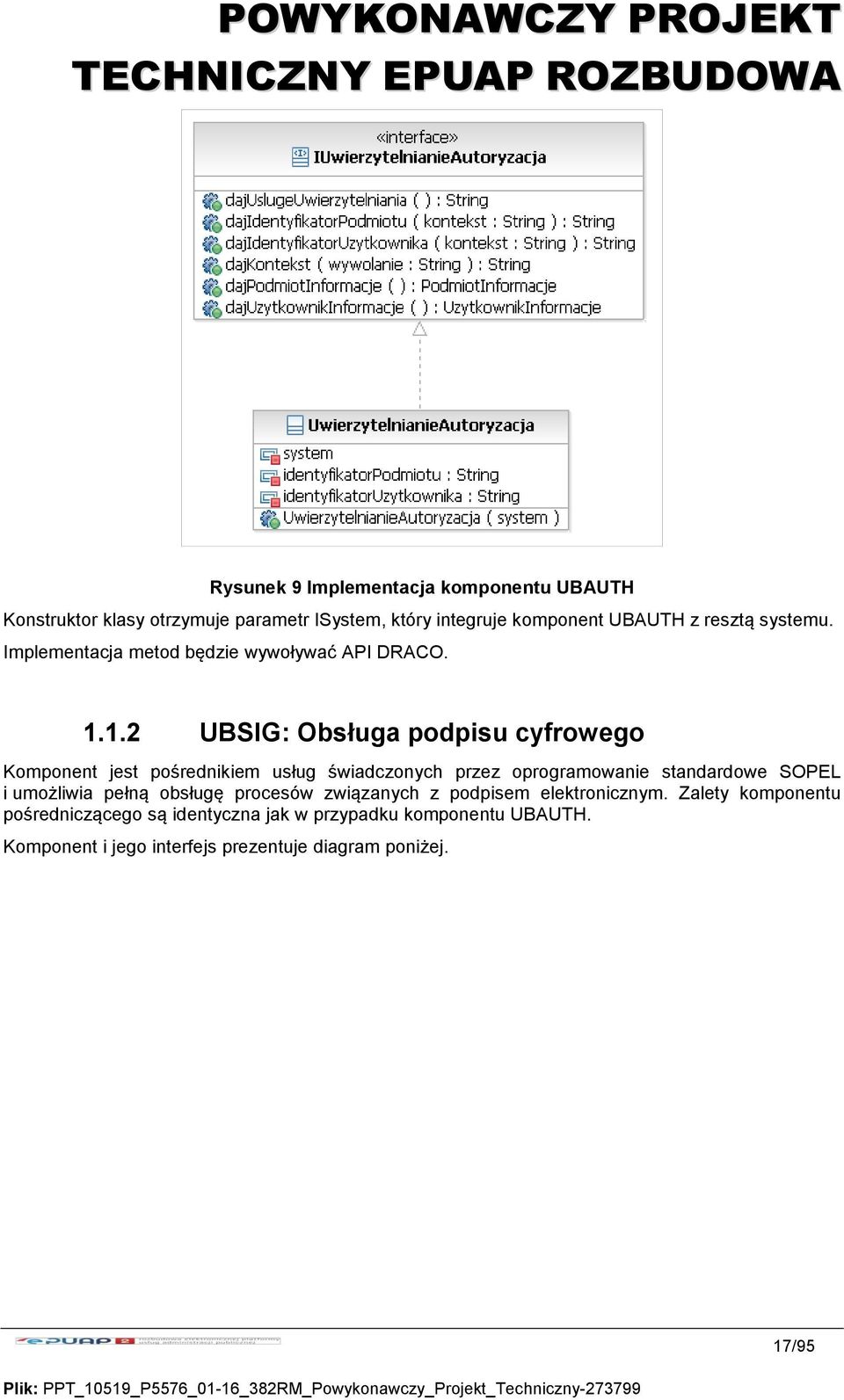1.2 UBSIG: Obsługa podpisu cyfrowego Komponent jest pośrednikiem usług świadczonych przez oprogramowanie standardowe SOPEL i