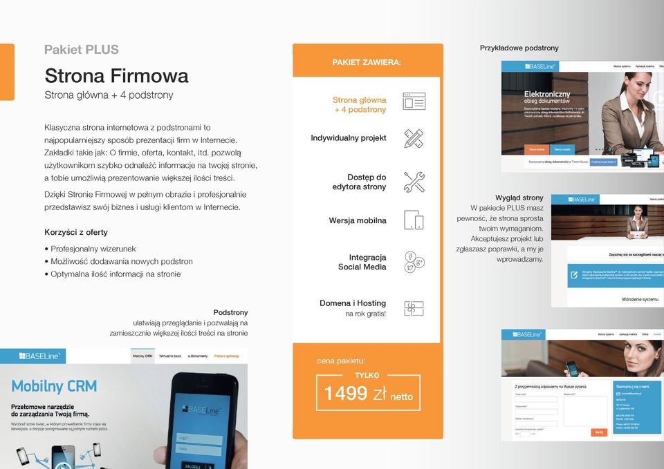 Dzięki Stronie Firmowej w pełnym obrazie i profesjonalnie przedstawisz swój biznes i usługi klientom w Internecie.