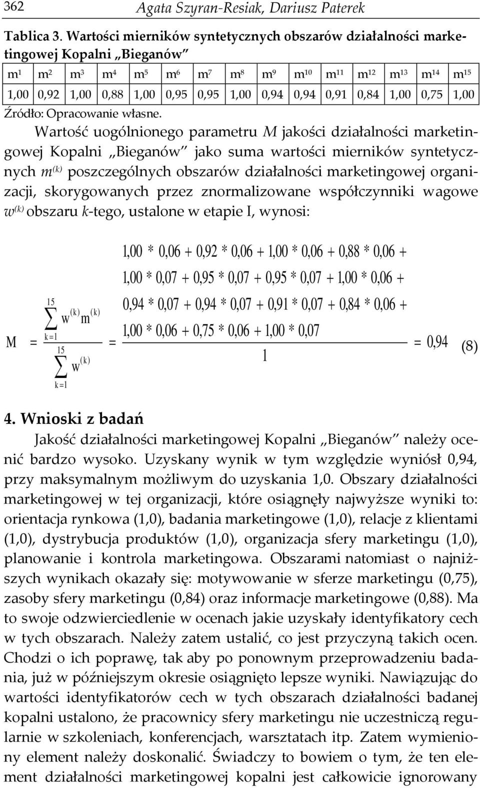 0,94 0,91 0,84 1,00 0,75 1,00 Źródło: Opracowanie własne.