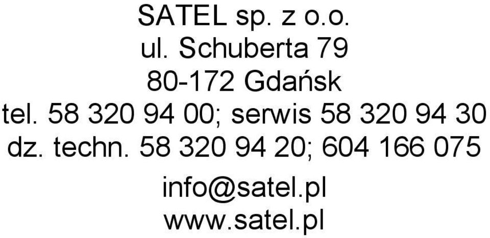 58 320 94 00; serwis 58 320 94 30 dz.